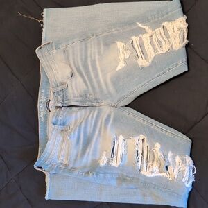 American Eagle Outfitters Light Blue Ripped Skinny Jeans